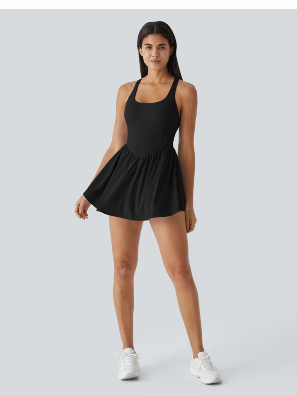 Halara Breezeful Black Scoop Neck Corset Skater Dress Small Ballet Tennis Small - Picture 4 of 4